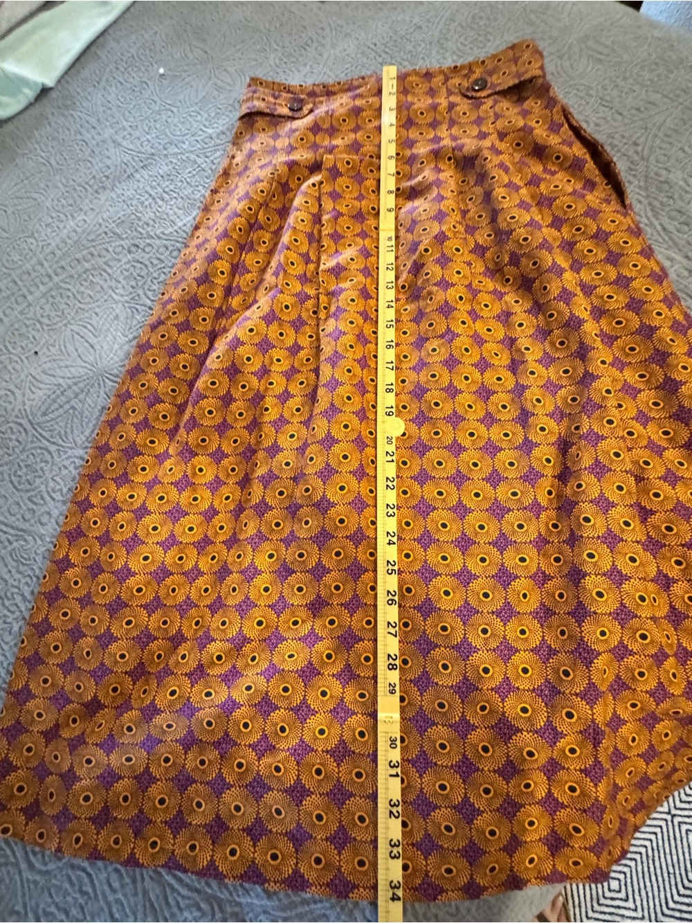 Corey Lynn Calter Mustard and Purple Floral Maxi Skirt